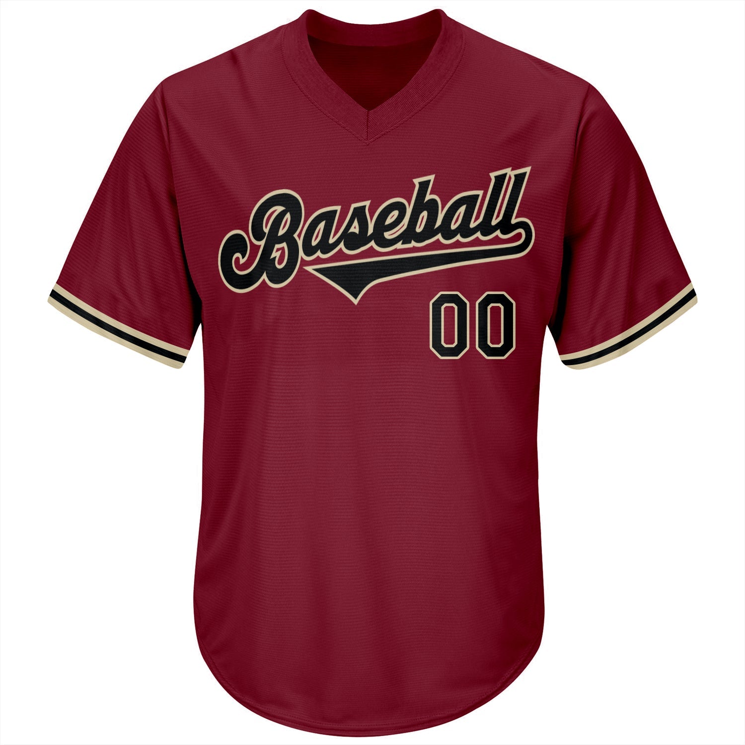 Custom Crimson Black-City Cream Authentic Throwback Rib-Knit Baseball Jersey Shirt view 2