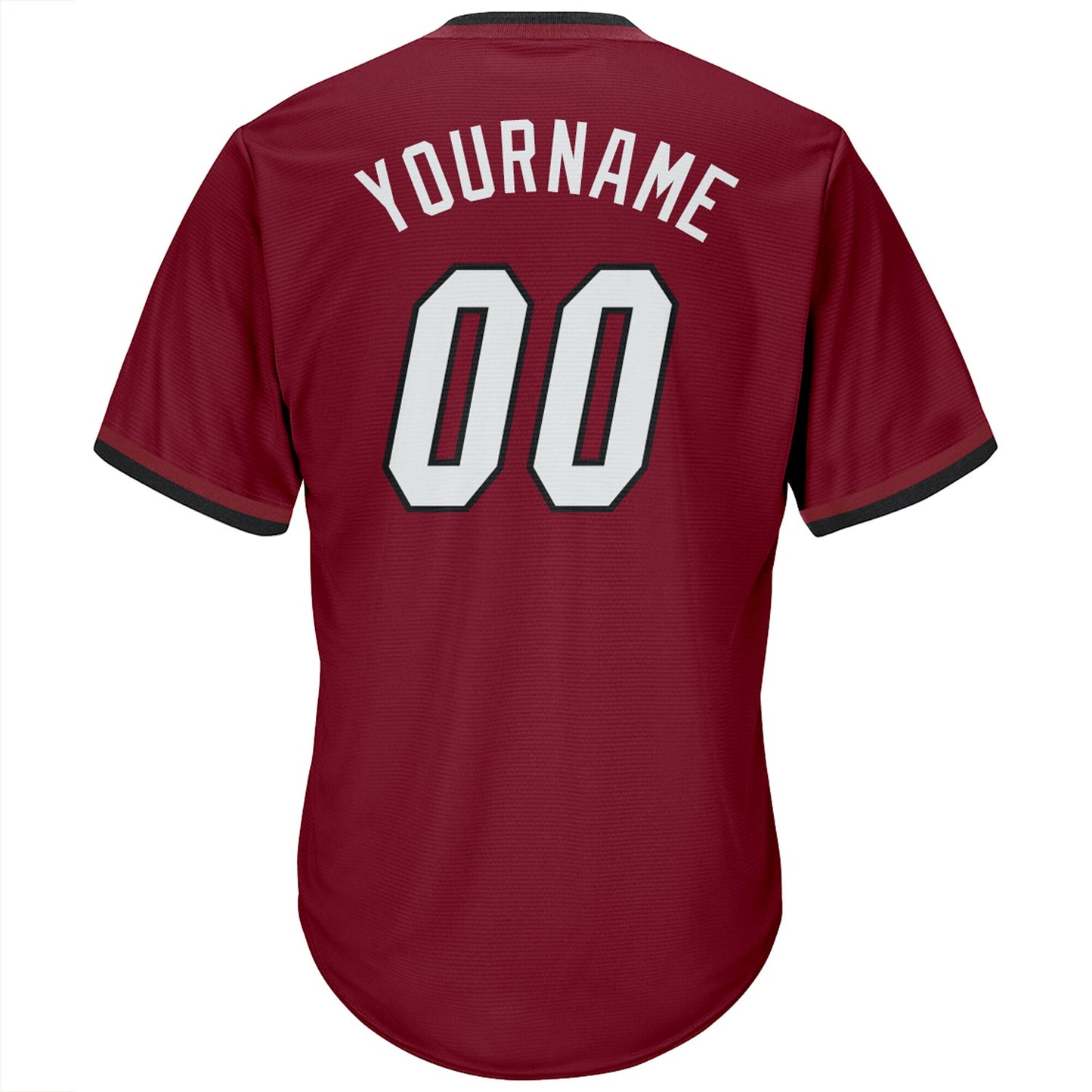 Custom Crimson White-Black Authentic Throwback Rib-Knit Baseball Jersey Shirt view 3