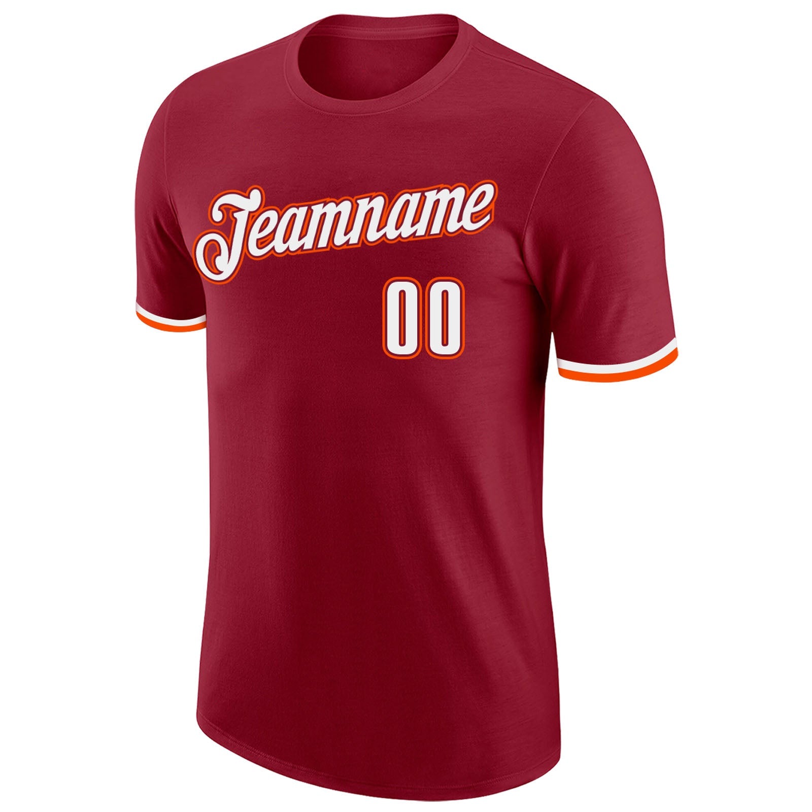 Custom Crimson White-Orange Performance T-Shirt view 5