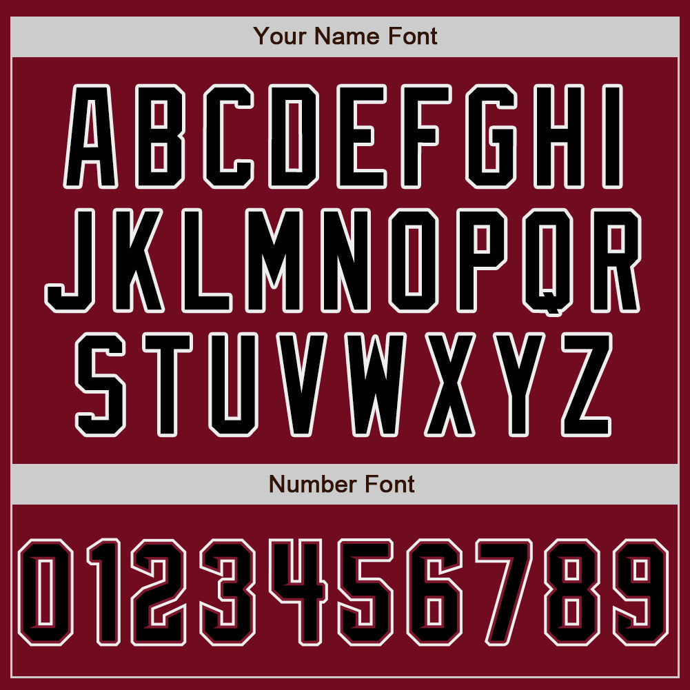 Custom Crimson Black-White Authentic Baseball Jersey view 4