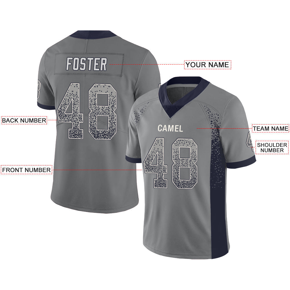 Custom D.Cowboys Stitched American Football Jerseys Personalize Birthday Gifts Grey Jersey view 2
