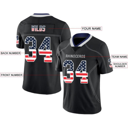 Custom D.Cowboys American Men's Youth And Women  Stitched Black Football Jersey Personalize Birthday Gifts Jerseys view 2
