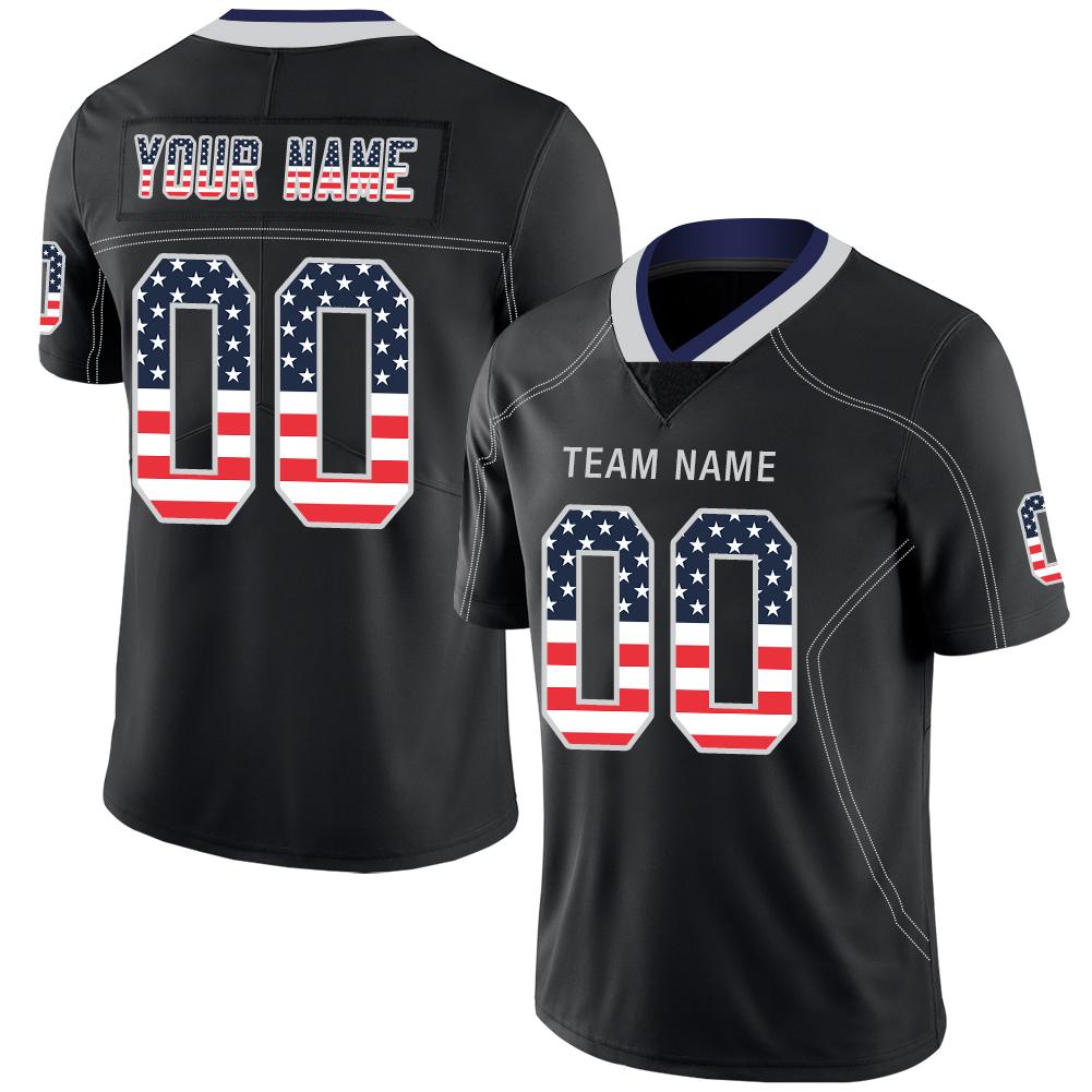 Custom D.Cowboys American Men's Youth And Women  Stitched Black Football Jersey Personalize Birthday Gifts Jerseys - Main View