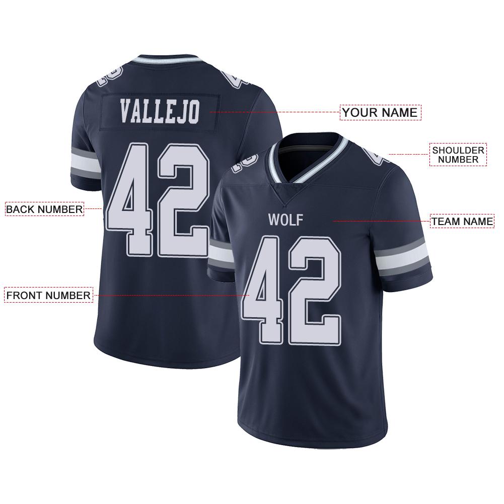 Custom D.Cowboys American Men's Youth And Women Stitched Navy Football Jerseys Personalize Birthday Gifts Jerseys view 2
