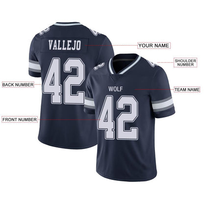 Custom D.Cowboys American Men's Youth And Women Stitched Navy Football Jerseys Personalize Birthday Gifts Jerseys view 2