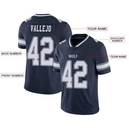 Custom D.Cowboys Stitched American Football Jerseys Personalize Birthday Gifts Navy Jersey view 2