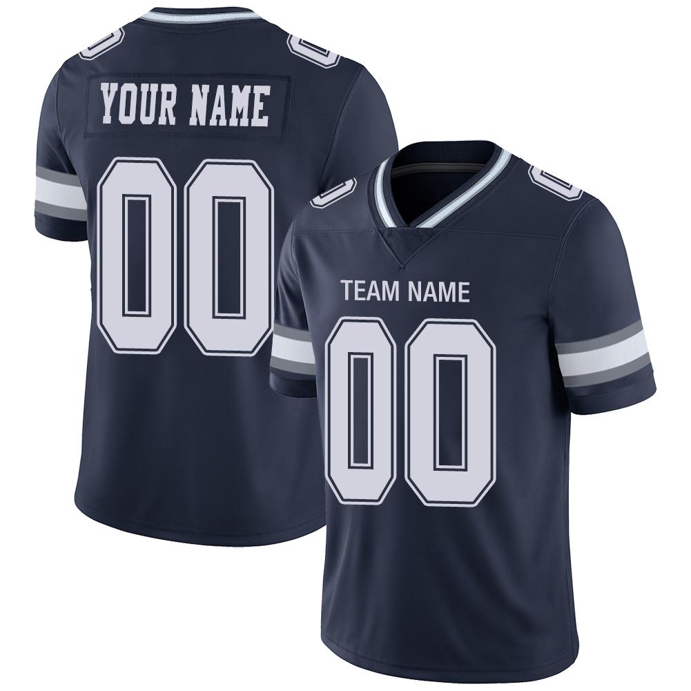 Custom D.Cowboys American Men's Youth And Women Stitched Navy Football Jerseys Personalize Birthday Gifts Jerseys - Main View