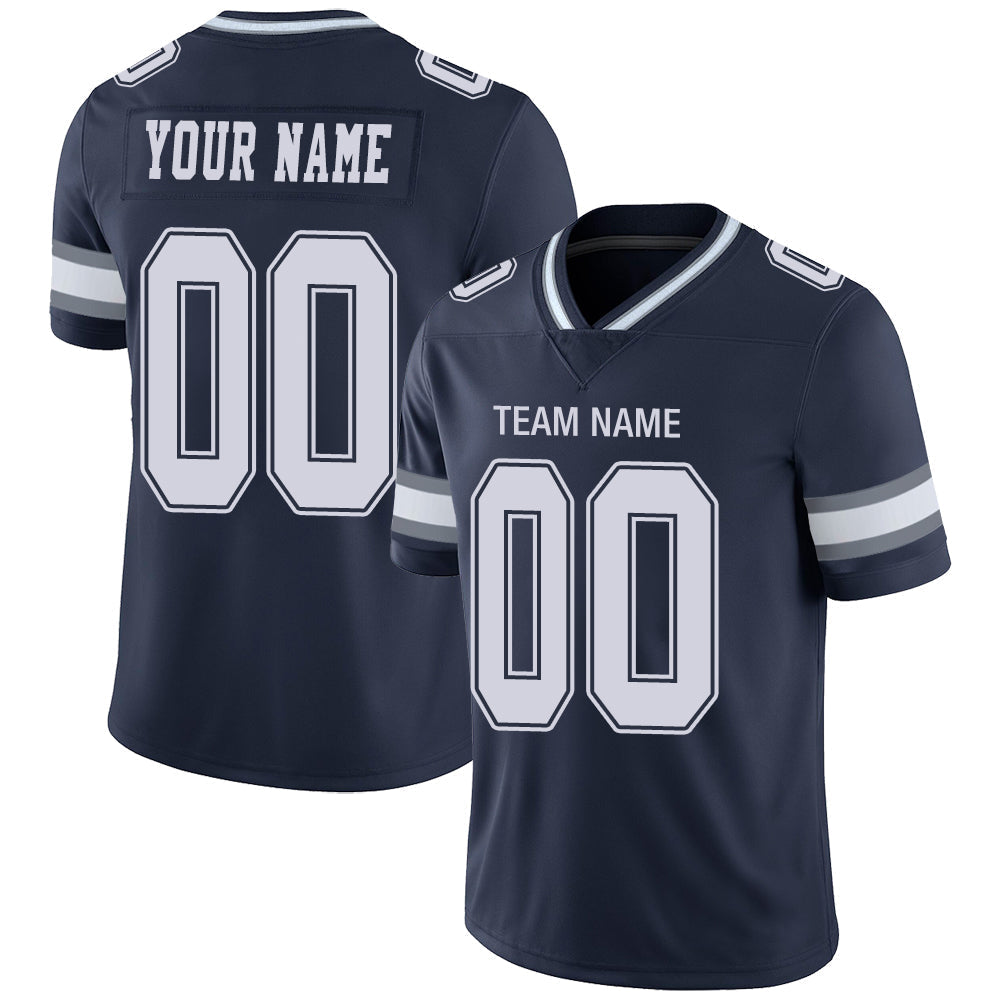 Custom D.Cowboys Stitched American Football Jerseys Personalize Birthday Gifts Navy Jersey - Main View