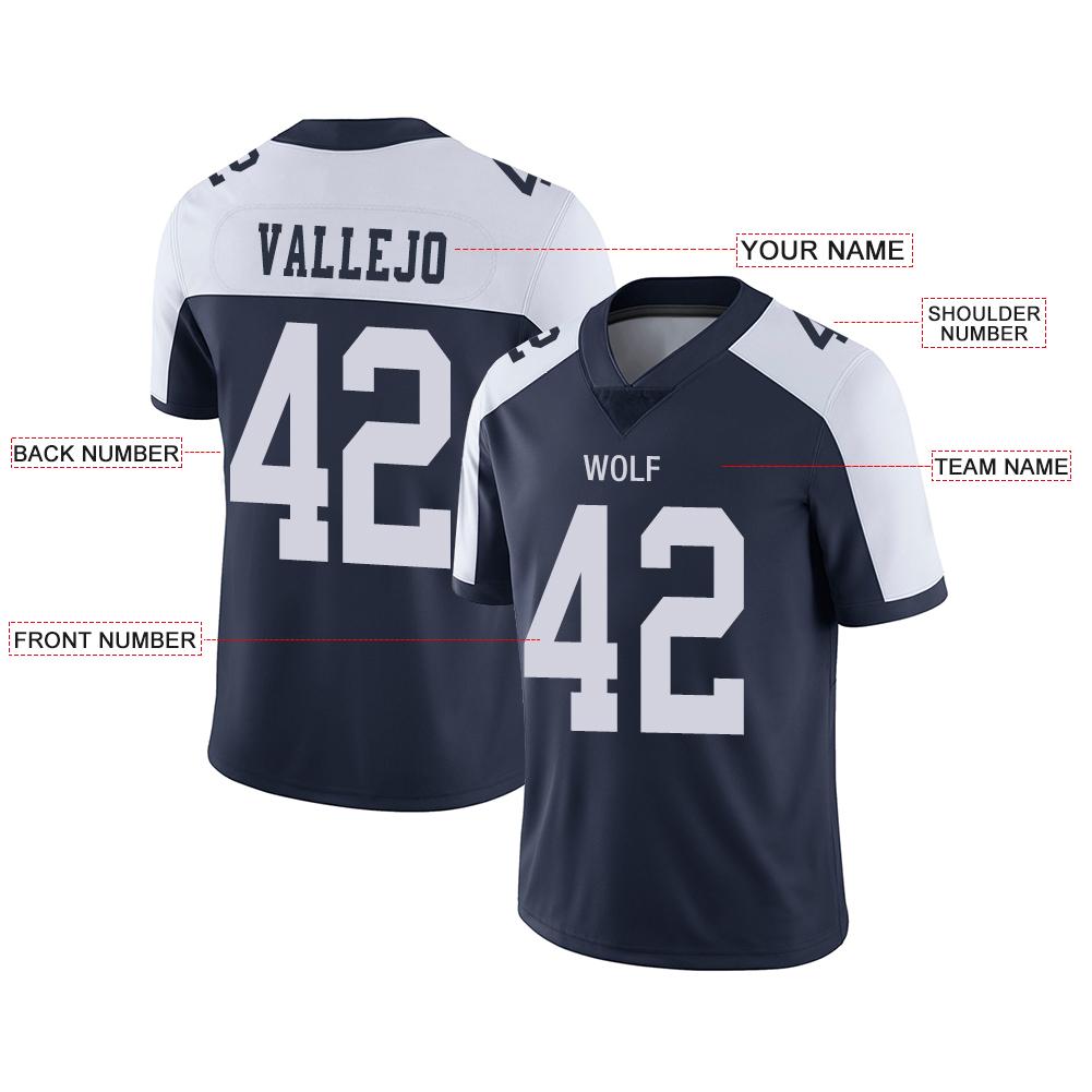 Custom D.Cowboys American Men's Youth And Women Stitched Navy Football Jerseys Personalize Birthday Gifts Jerseys view 2
