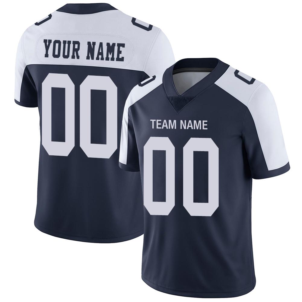 Custom D.Cowboys American Men's Youth And Women Stitched Navy Football Jerseys Personalize Birthday Gifts Jerseys - Main View