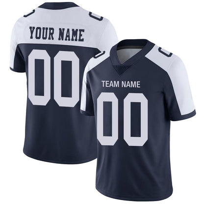 Custom D.Cowboys American Men's Youth And Women Stitched Navy Football Jerseys Personalize Birthday Gifts Jerseys - Main View