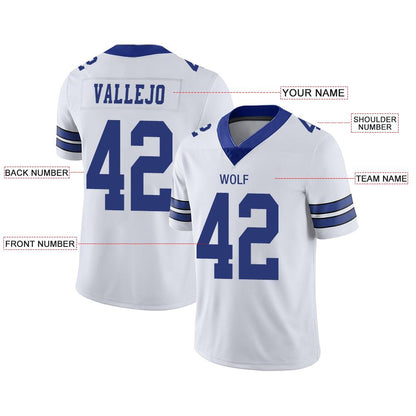 Custom D.Cowboys American Men's Youth And Women Stitched White Football Jerseys Personalize Birthday Gifts Jerseys view 2