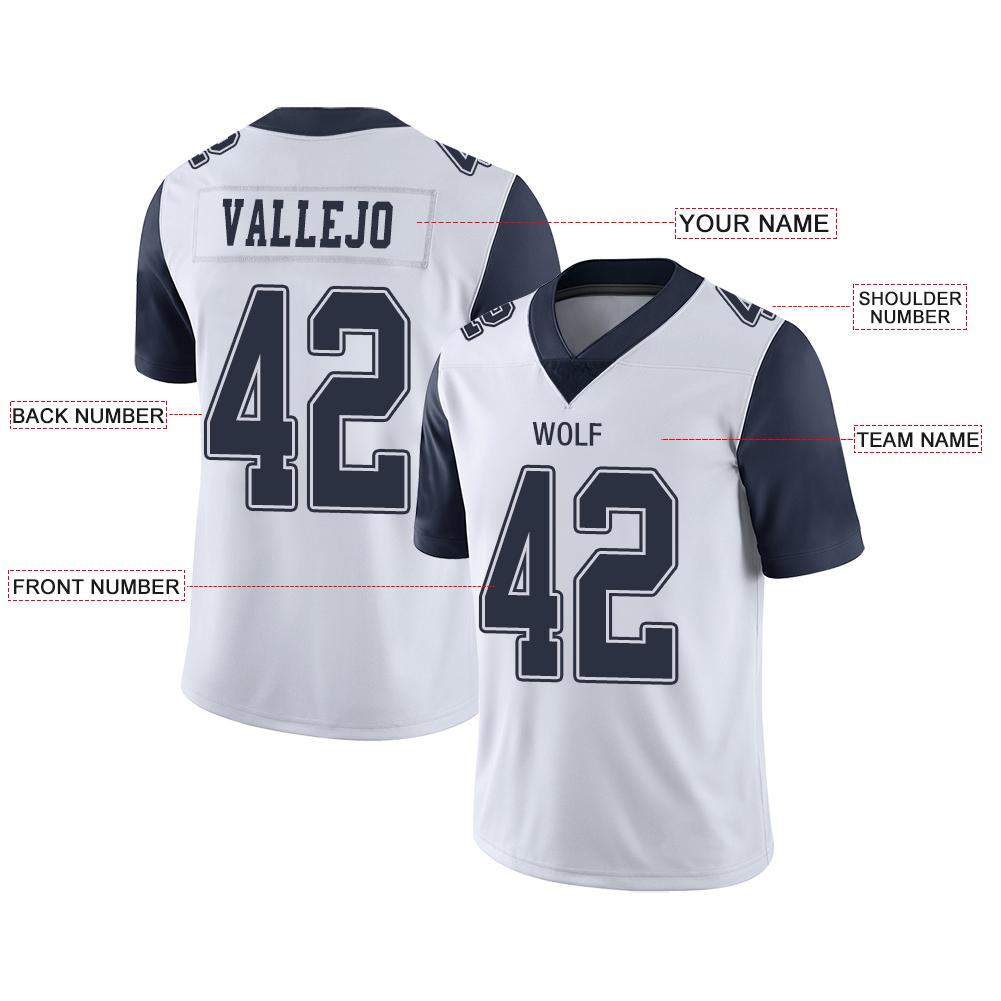 Custom D.Cowboys American Men's Youth And Women Stitched White Football Jersey Personalize Birthday Gifts Jerseys view 2