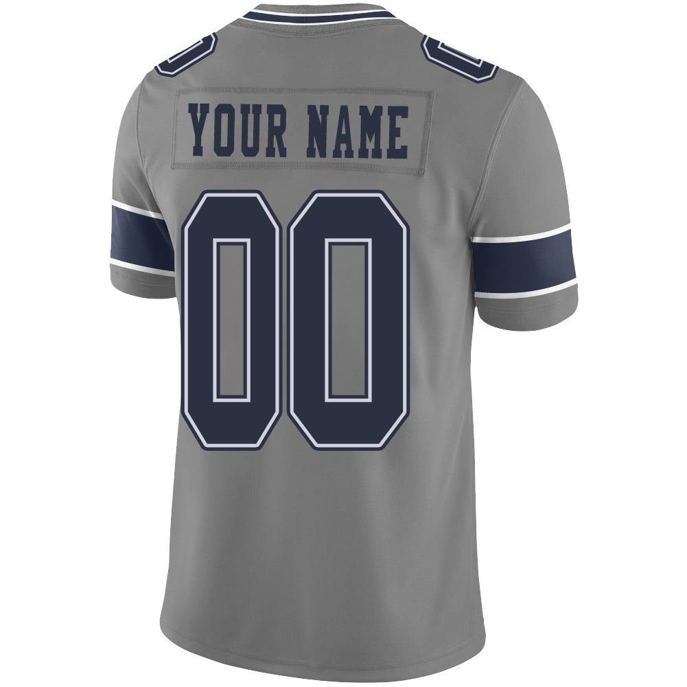 Custom D.Cowboys Stitched American Football Jerseys Personalize Birthday Gifts Grey Jersey view 3