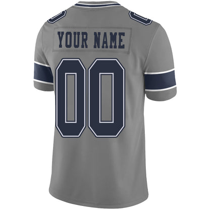 Custom D.Cowboys Stitched American Football Jerseys Personalize Birthday Gifts Grey Jersey view 3