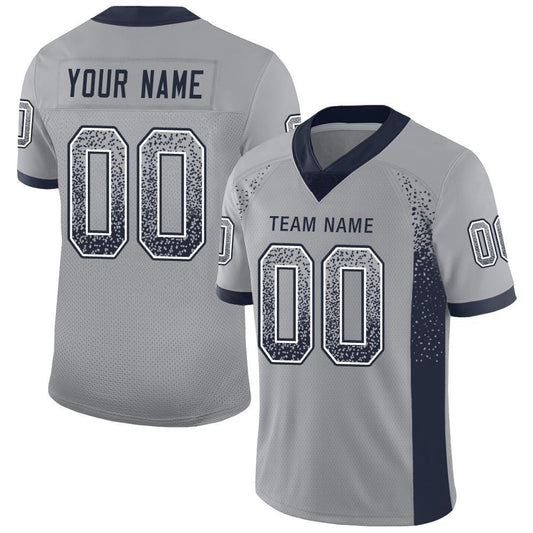 Custom Light Gray Navy-White Drift Fashion Football Jersey - Main View