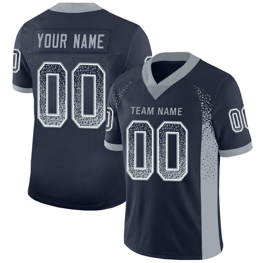 Custom Navy Light Gray-White Drift Fashion Football Jersey - Main View