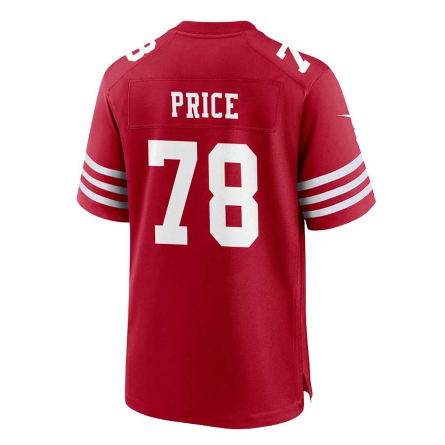 SF.49ers #78 PRICE Red Stitched American Football Jerseys - Main View