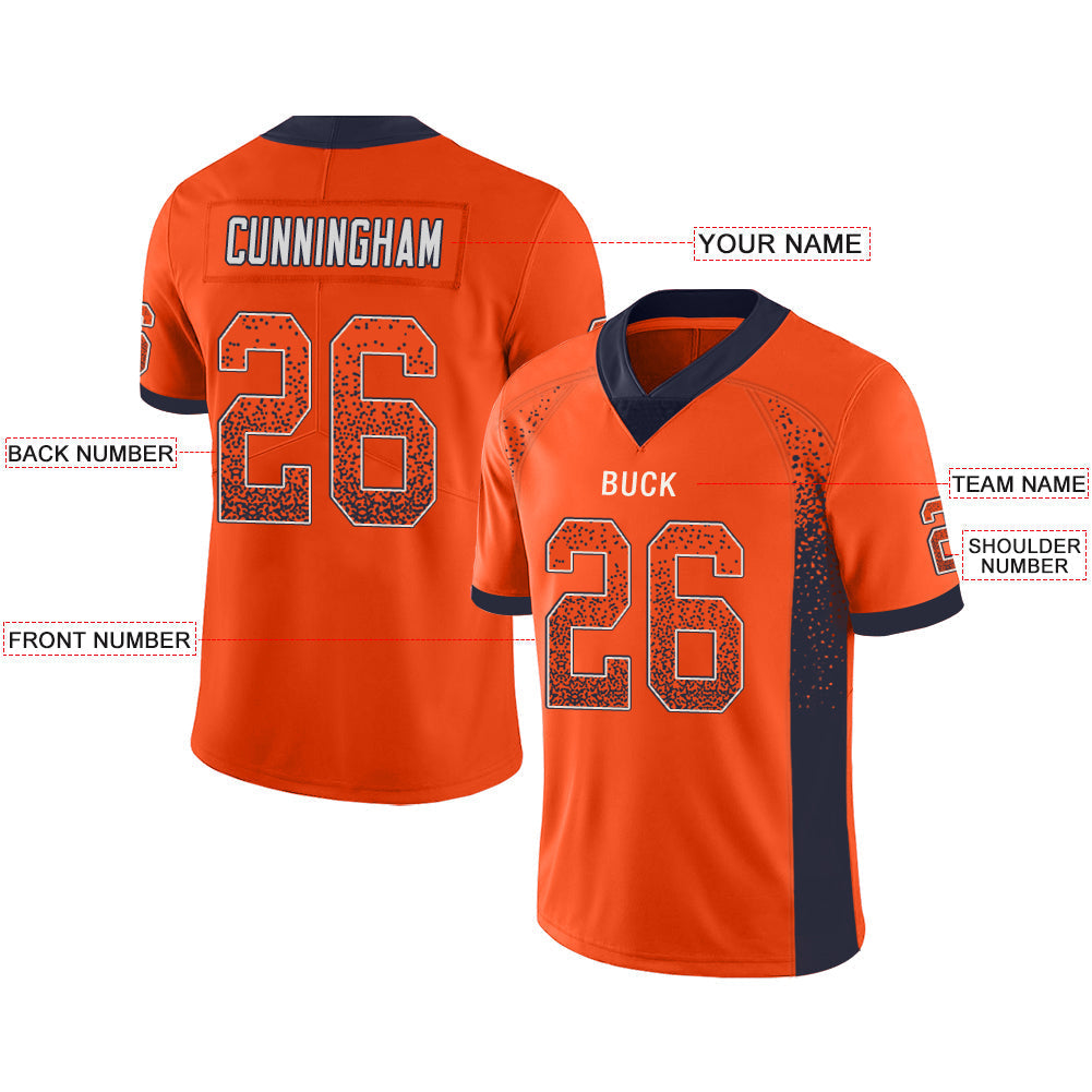 Custom D.Broncos Stitched American Football Jerseys Personalize Birthday Gifts Orange Jersey view 2