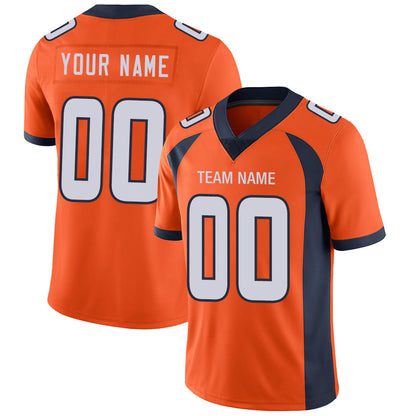 Custom D.Broncos Stitched American Football Jerseys Personalize Birthday Gifts Orange Jersey - Main View