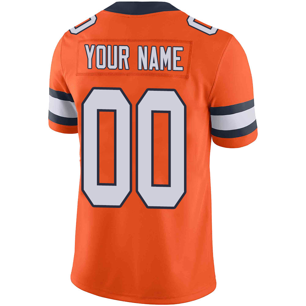 Custom D.Broncos Stitched American Football Jerseys Personalize Birthday Gifts Orange Jersey view 3