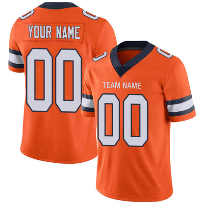Custom D.Broncos Stitched American Football Jerseys Personalize Birthday Gifts Orange Jersey - Main View