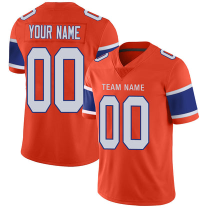 Custom D.Broncos Stitched American Football Jerseys Orange Personalize Birthday Gifts  Jersey - Main View