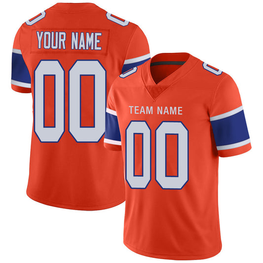 Custom D.Broncos Stitched American Football Jerseys Orange Personalize Birthday Gifts  Jersey - Main View
