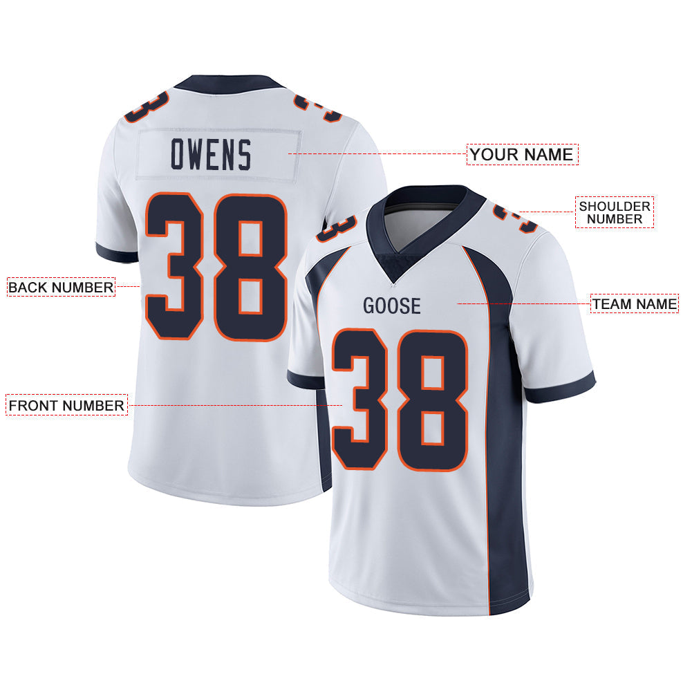 Custom D.Broncos Stitched American Jerseys Personalize Birthday Gifts White Football Jersey view 2