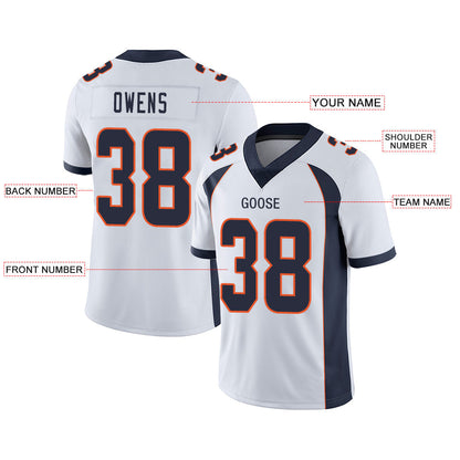 Custom D.Broncos Stitched American Jerseys Personalize Birthday Gifts White Football Jersey view 2