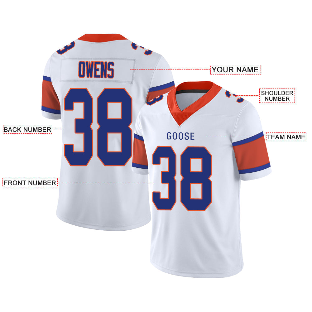 Custom D.Broncos Stitched American Football Jerseys Personalize Birthday Gifts White Jersey view 2