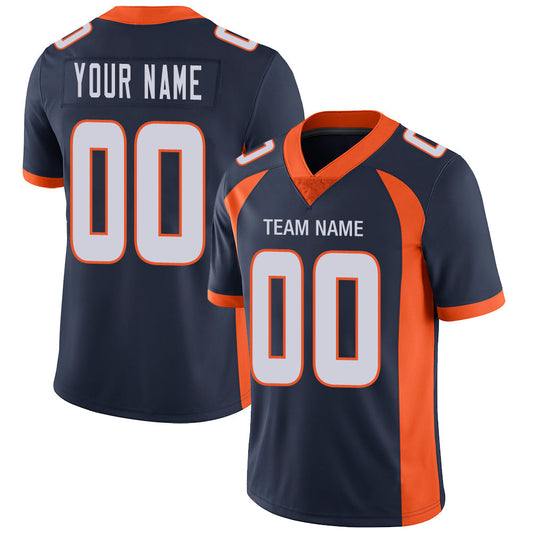 Custom D.Broncos Stitched American Football Jerseys Personalize Birthday Gifts Navy Jersey - Main View