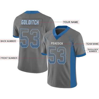 Custom D.Lions Stitched American Football Jerseys Personalize Birthday Gifts Grey Jersey view 2