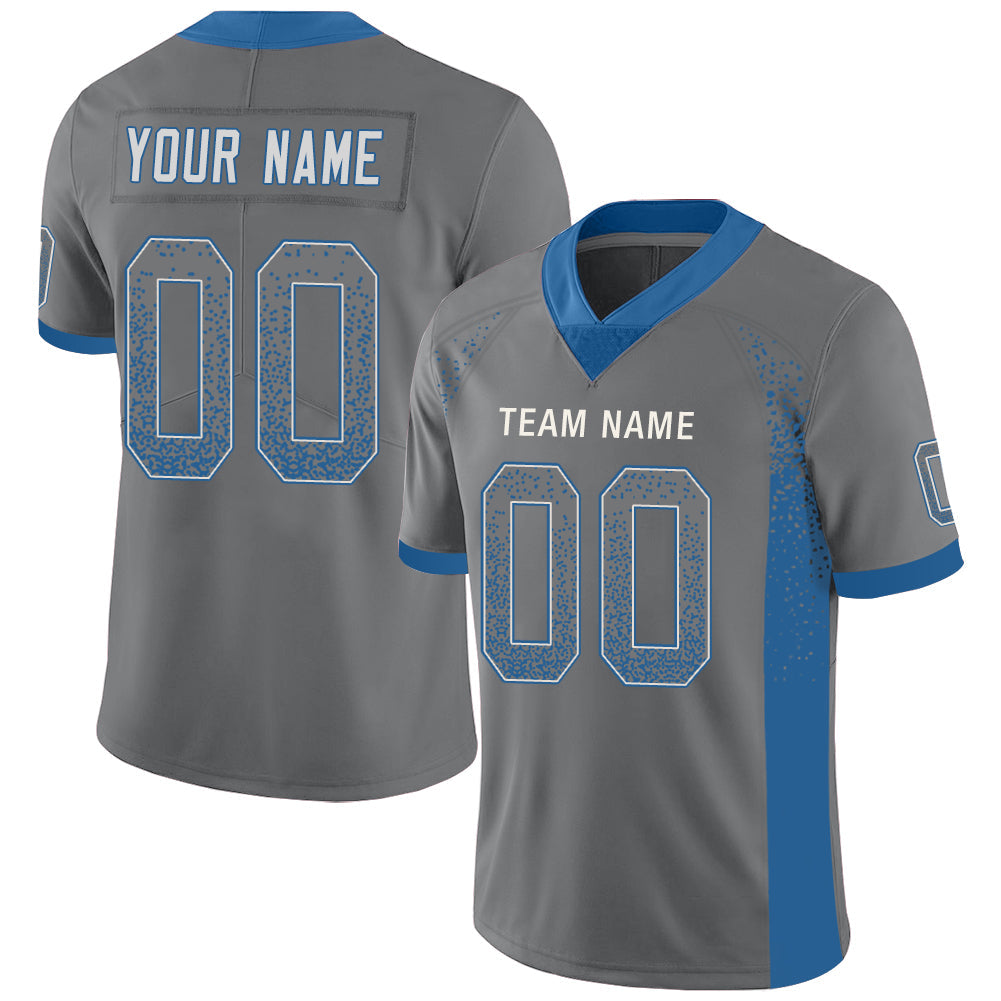 Custom D.Lions Stitched American Football Jerseys Personalize Birthday Gifts Grey Jersey - Main View