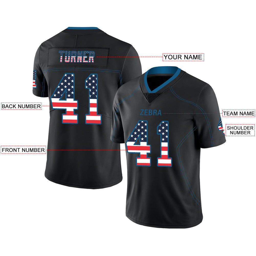 Custom D.Lions Stitched American Football Jerseys Personalize Birthday Gifts Black Jersey view 2