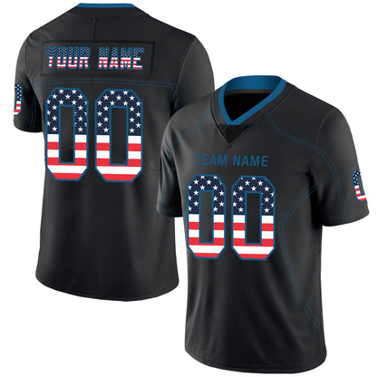 Custom D.Lions Stitched American Football Jerseys Personalize Birthday Gifts Black Jersey - Main View