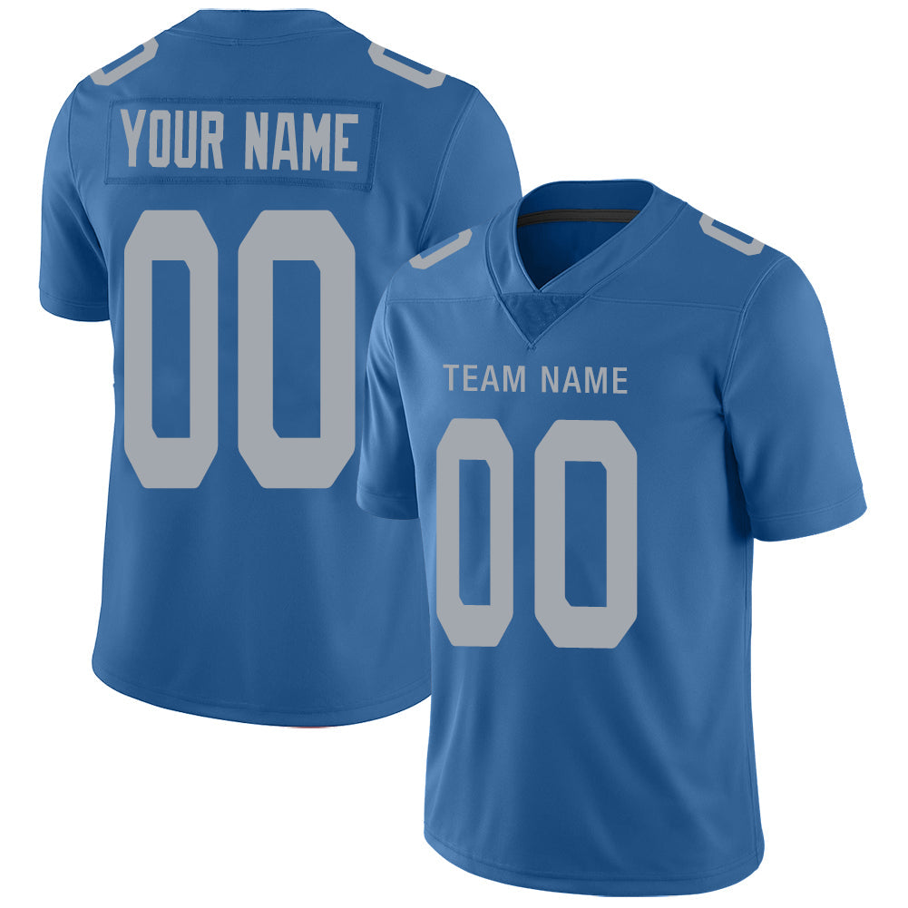 Custom D.Lions Stitched American Football Jerseys Personalize Birthday Gifts Blue Jersey - Main View