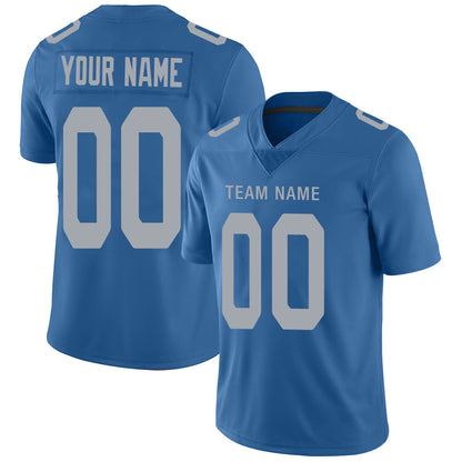 Custom D.Lions Stitched American Football Jerseys Personalize Birthday Gifts Blue Jersey - Main View