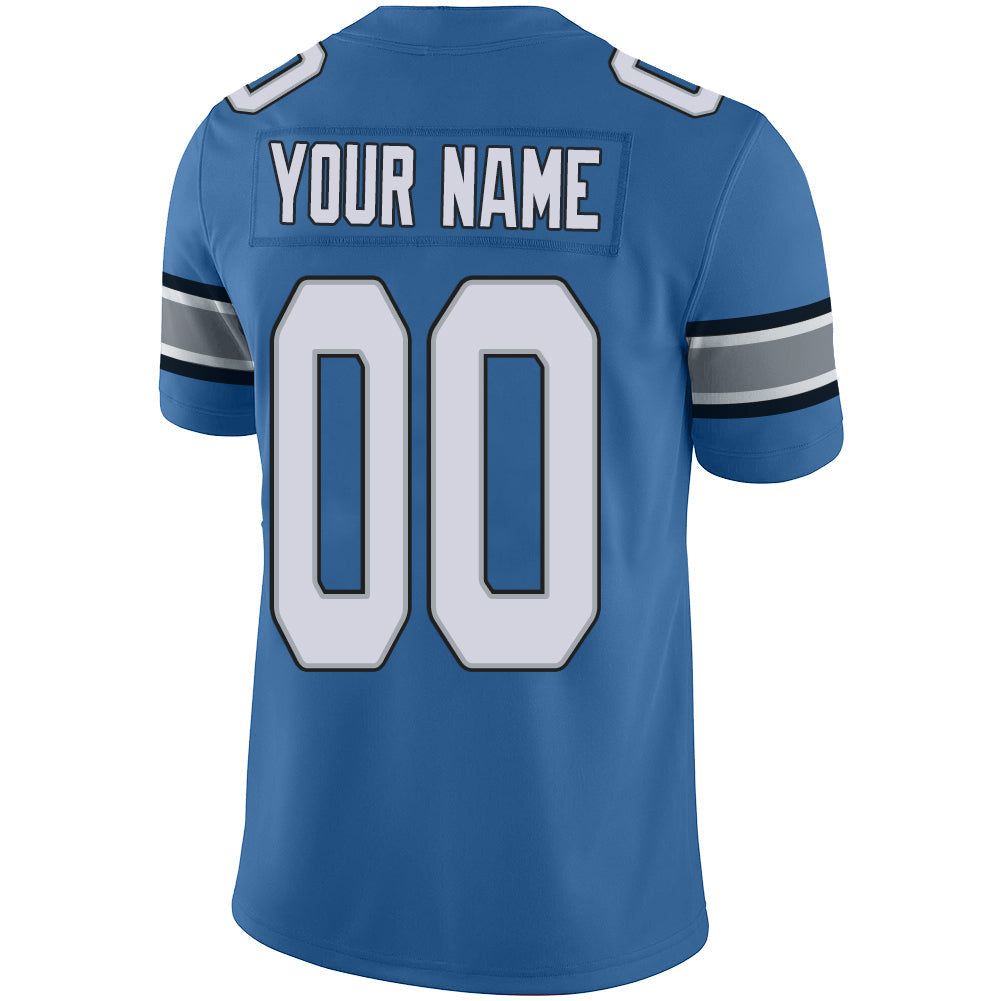 Custom D.Lions  Stitched American Jerseys Personalize Birthday Gifts Blue Football Jersey view 3