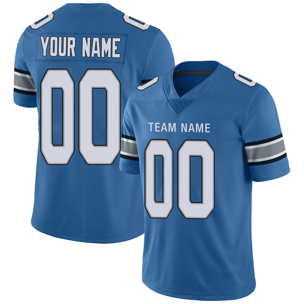 Custom D.Lions  Stitched American Jerseys Personalize Birthday Gifts Blue Football Jersey - Main View