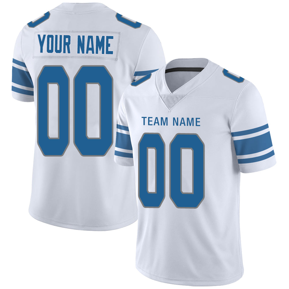 Custom D.Lions Stitched American Football Jerseys Personalize Birthday Gifts White Jersey - Main View