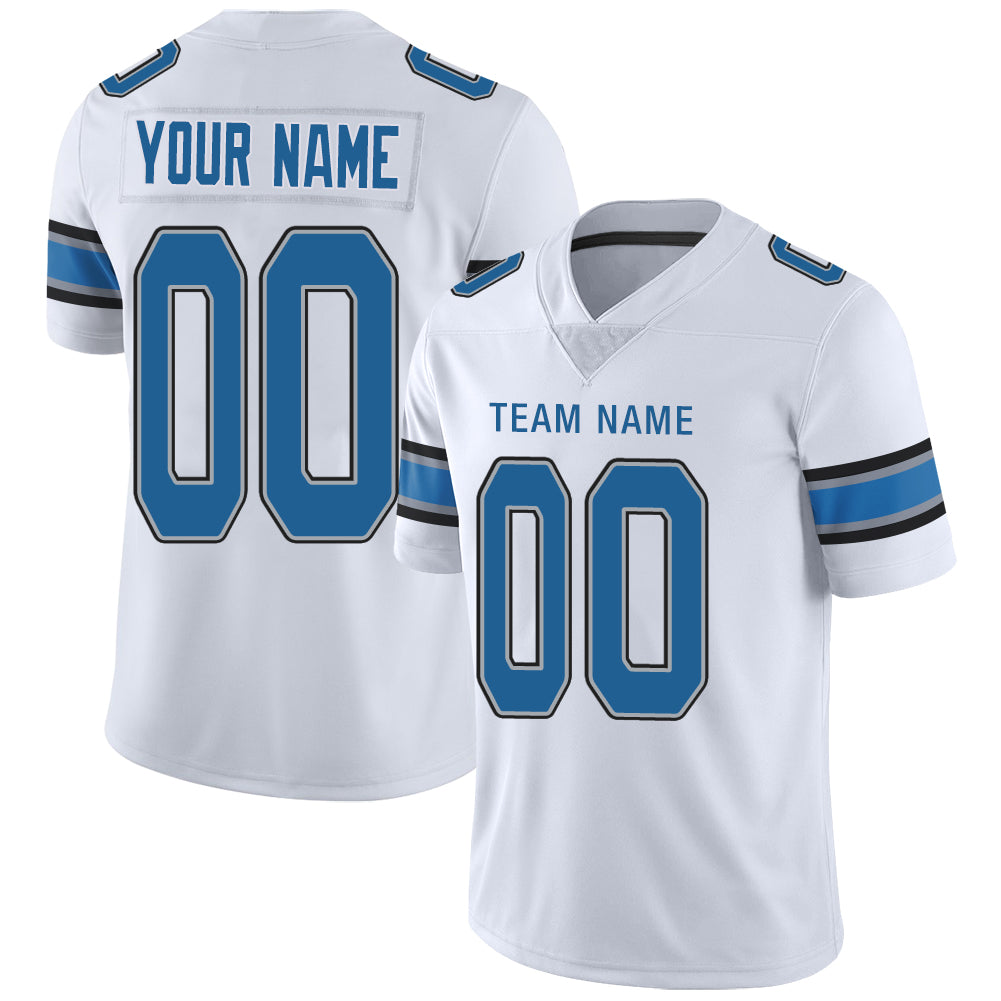 Custom D.Lions Stitched American Football Jerseys Personalize Birthday Gifts White Jersey - Main View