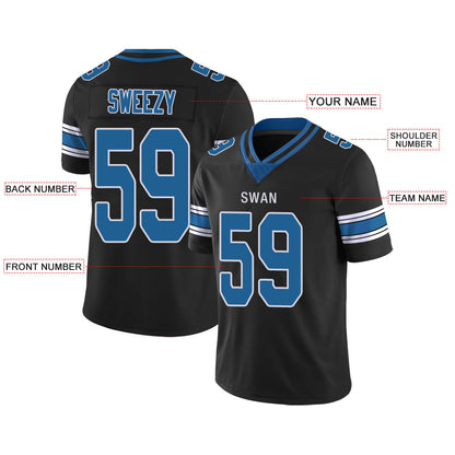 Custom D.Lions Stitched American Football Jerseys Personalize Birthday Gifts Black Jersey view 2