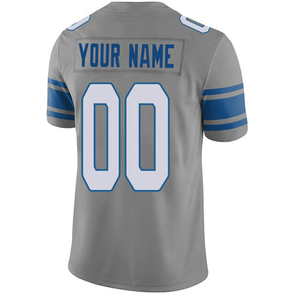 Custom D.Lions Stitched American Football Jerseys Personalize Birthday Gifts Grey Jersey view 3