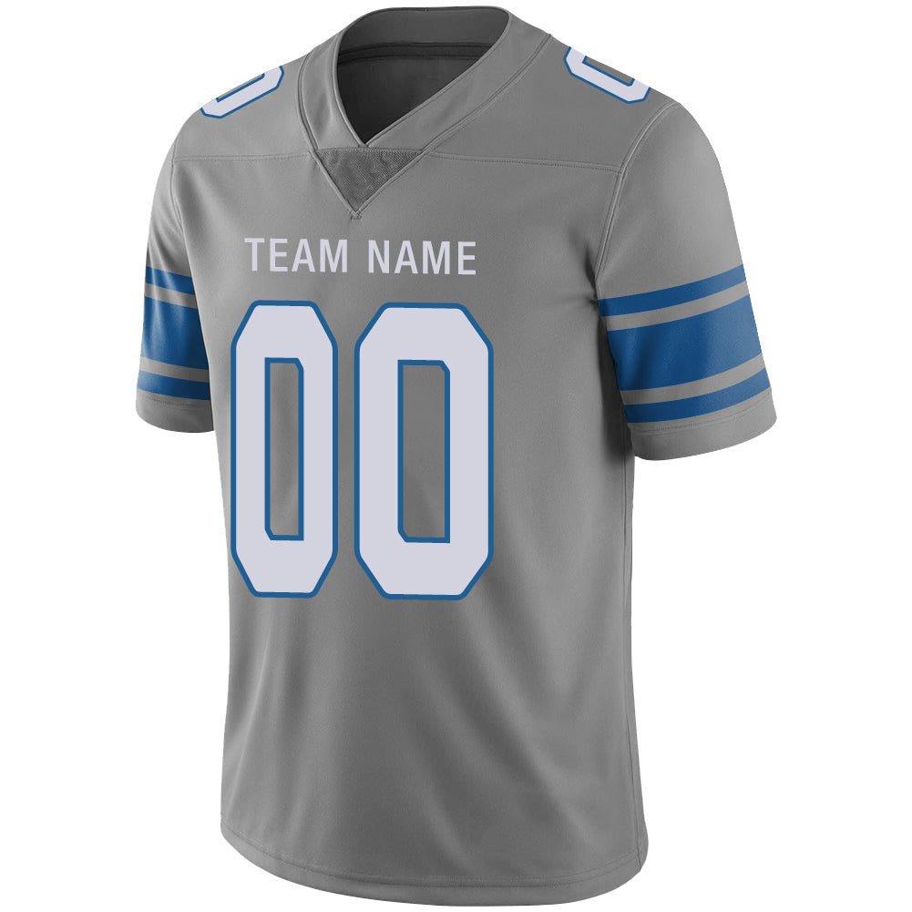Custom D.Lions Stitched American Football Jerseys Personalize Birthday Gifts Grey Jersey view 4
