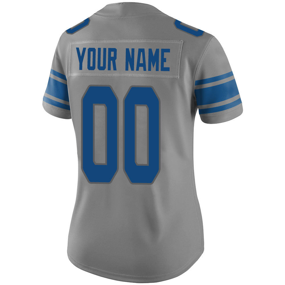 Custom D.Lions Stitched American Football Jerseys Personalize Birthday Gifts Grey Jersey view 3