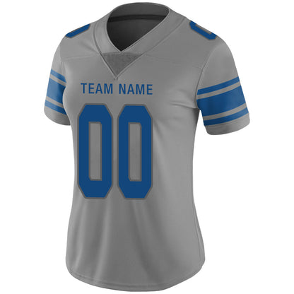 Custom D.Lions Stitched American Football Jerseys Personalize Birthday Gifts Grey Jersey view 4