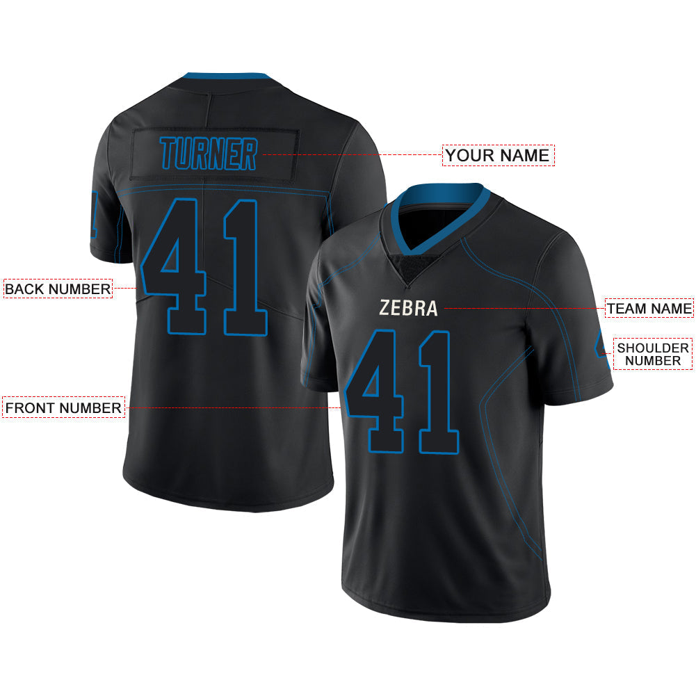 Custom D.Lions Stitched American Football Jerseys Personalize Birthday Gifts Black Jersey view 2