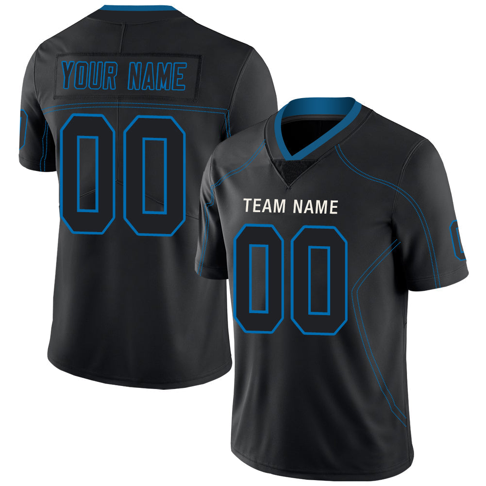 Custom D.Lions Stitched American Football Jerseys Personalize Birthday Gifts Black Jersey - Main View