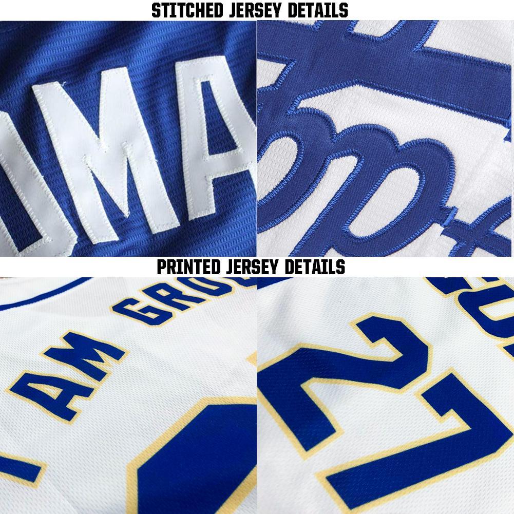Custom White Navy Baseball Jersey view 6